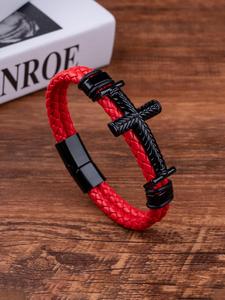 Pulsera de cierre magnético con diseño de cruz vintage para hombre, Joyería a la moda para fiestas, Decoración de ropa diaria, Joyería comodín y exquisita para regalo de cumpleaños