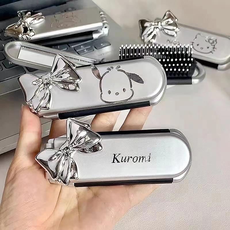 Lược Chải Tóc Gấp Gọn, Tạo Kiểu Tóc, Có Gương, Thiết Kế Anime, Cầm Tay Thích Hợp Đi Du Lịch, Lược Nhỏ Dụng Cụ 4
