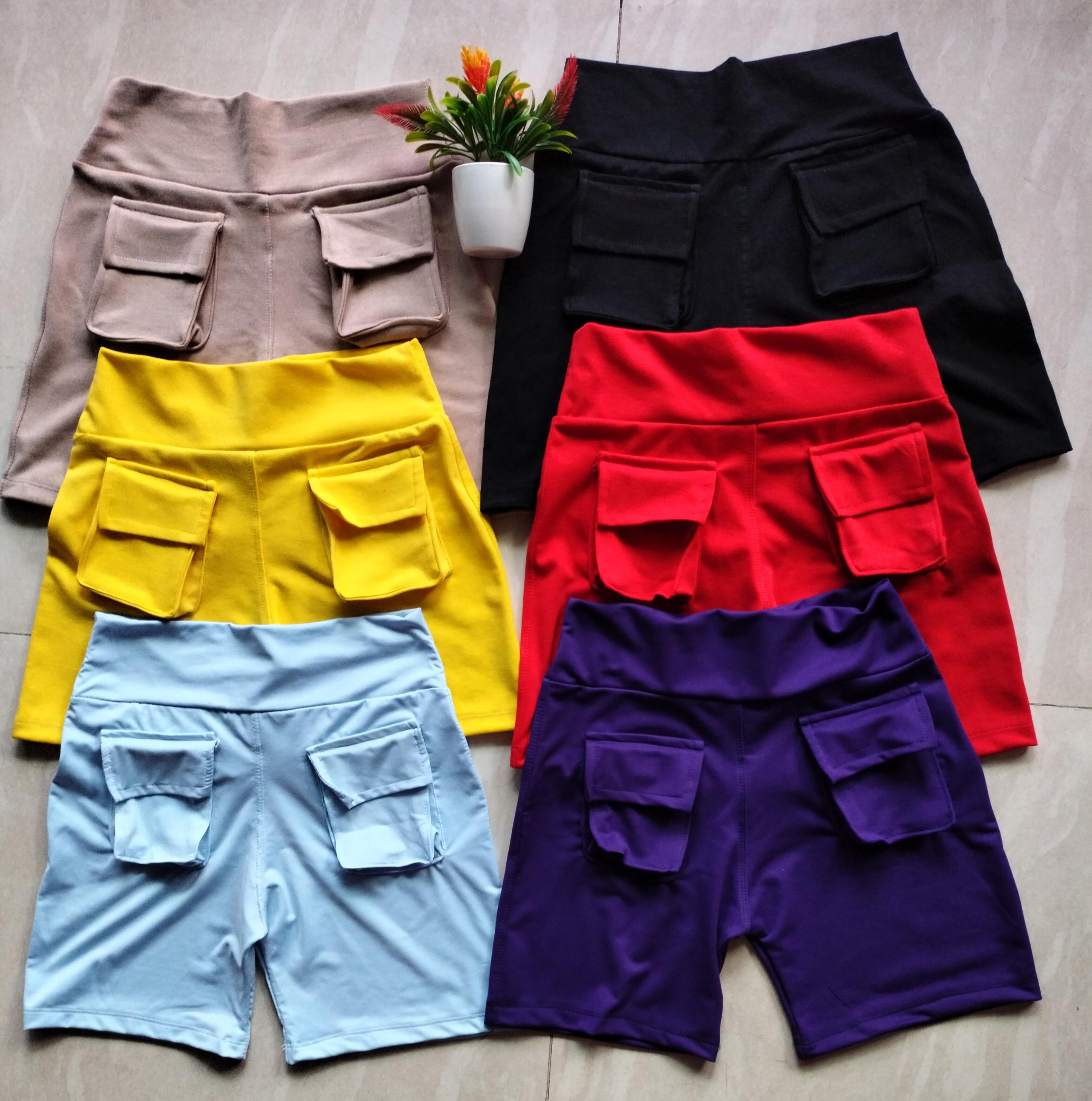 Celana Mini Kantong/Celana Viral Kekinian/Mini Kantong Santai Shorts Hitam Wanita Pendek regular warna paket a (navy hitam) legging