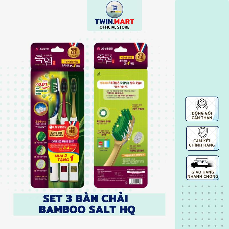  Bộ 3 Bàn Chải Răng Bamboo Salt Shirinnee - Cho răng ê buốt – TPHCM - Thương hiệu Hàn Quốc kem  đánh kem đánh trắng răng 