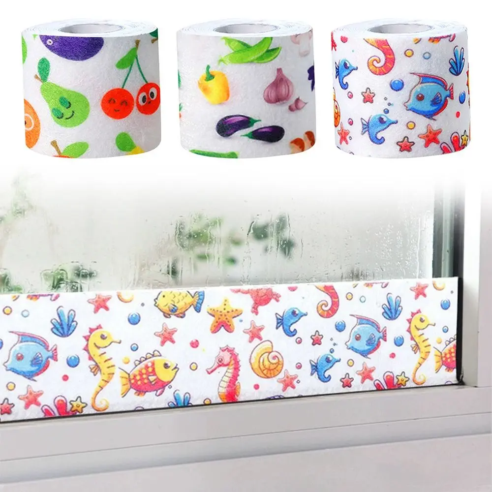 Multifunctional Non-woven Sink Tape Cartoon Waterproof Toilet Caulk Tape Moisture-absorbing Self-adhesive Window Water-absorbing Sticker for Bathroom Kitchen