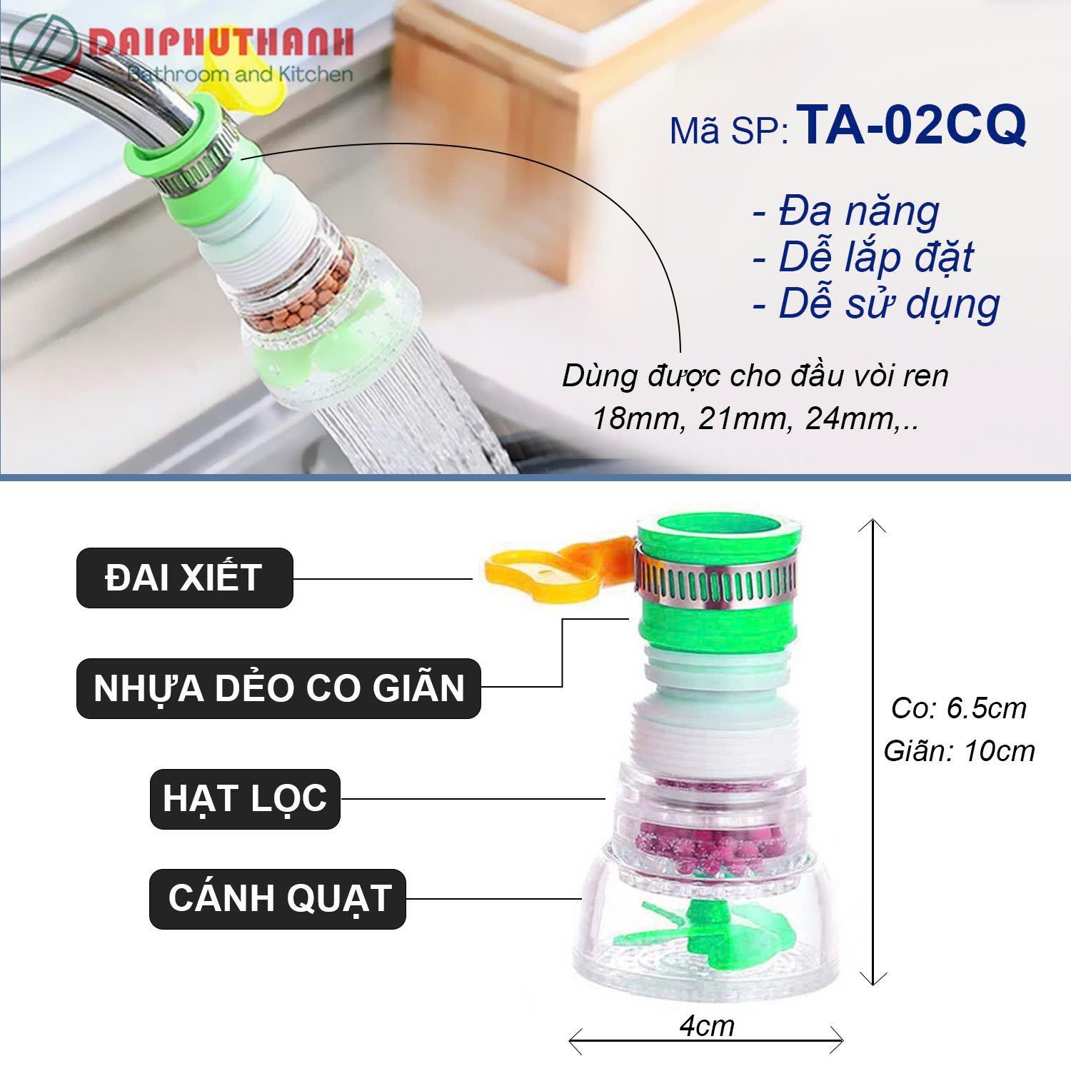 Đầu Nối Tăng Áp Gắn Vòi Rửa Chén Bát Đa Năng - Đầu vòi có thể xoay, lọc cặn bẩn, ren từ 15 đến 24mm