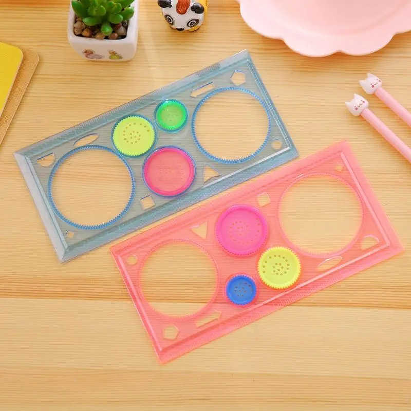 Cute Creative Variable Flower Ruler Magic Ruler Set Pembaris Magic Pembaris Pattern Ruler Multifunctional Drawing Ruler