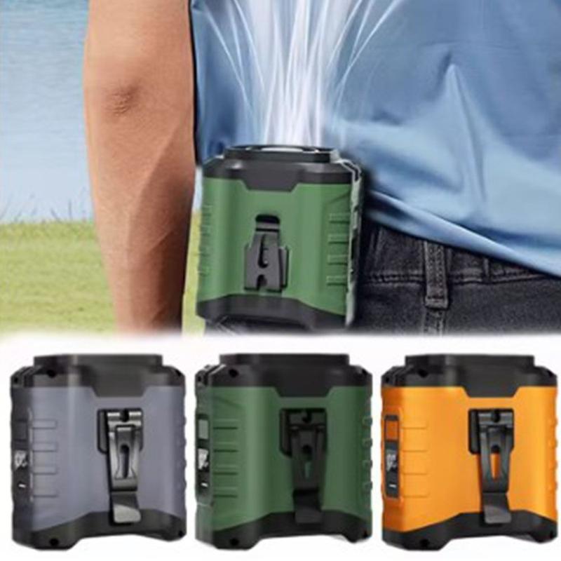 Product Introduction of Portable 4000/8000mAh Waist Clip Fan Wearable Strong Wind Hanging Neck Fan Emergency Mobile Power USB Rechargeable Mini Electric Fan Construction Site 12