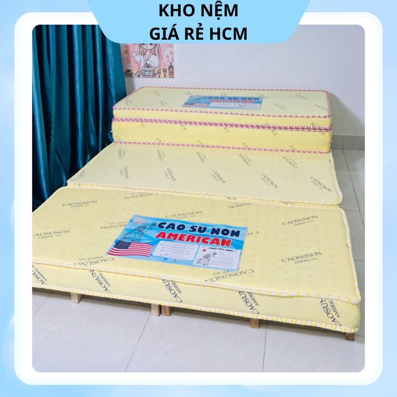 Nệm 1M4 X 2M X 10CM Tặng Kèm 2 Gối Nằm Gòn Hơi  Cao Su Non Phẳng  American 4
