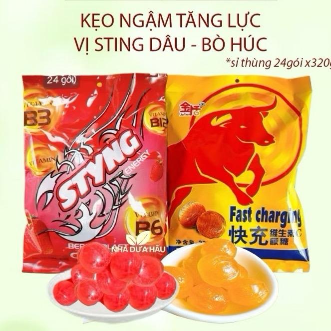 Combo Kẹo ngậm Coca/Sting/Bò Húc tăng lực gói 320g, Kẹo ngậm nước ngọt siêu ngon, Nga shop. Food