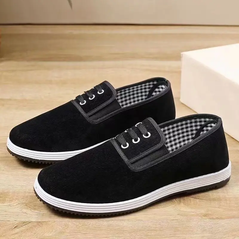 Giày Vải Bắc Kinh, Cỡ Nam, Đế Bằng, Chống Trượt Và Chống Mài Mòn, Thoáng Khí, Thích Hợp Cho Mùa Lò Xo Và Mùa Hè, Vải Bố Trung Quốc Mới, Phong Cách Cổ Điển, Dad Shoes, Năm 2024