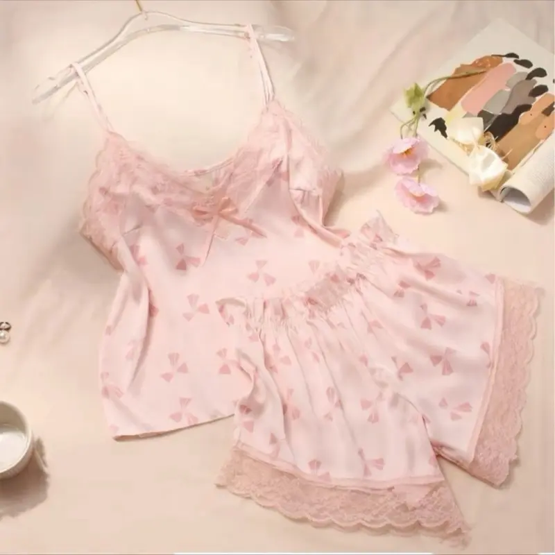 [ĐN28]  - Bộ Ngủ Lụa Quảng Châu 2 Dây Nhiều Hoạ Tiết Mát Mẻ