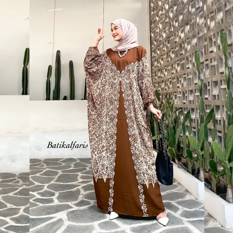 Kaftan Rayon Jumbo Motif Yamka Ld 180 cm Muslim Panjang Nyaman Wanita 1
