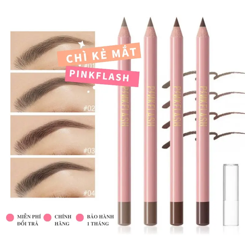 PINKFLASH Chì kẻ mày mềm bền không thấm nước phong cách cổ điển 10g Trang Điểm Cosmetic Nữ 6