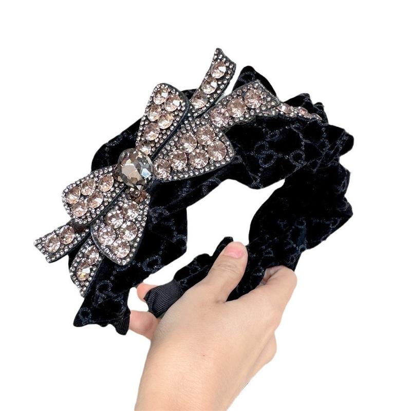 Băng Đô Nơ Nhung, Băng Đô Xếp Ly Rộng Vành Cho Nữ, Phụ Kiện Cài Tóc Thời Trang, Trên đỉnh đầu Women Thun Đinh Khuyên Tai