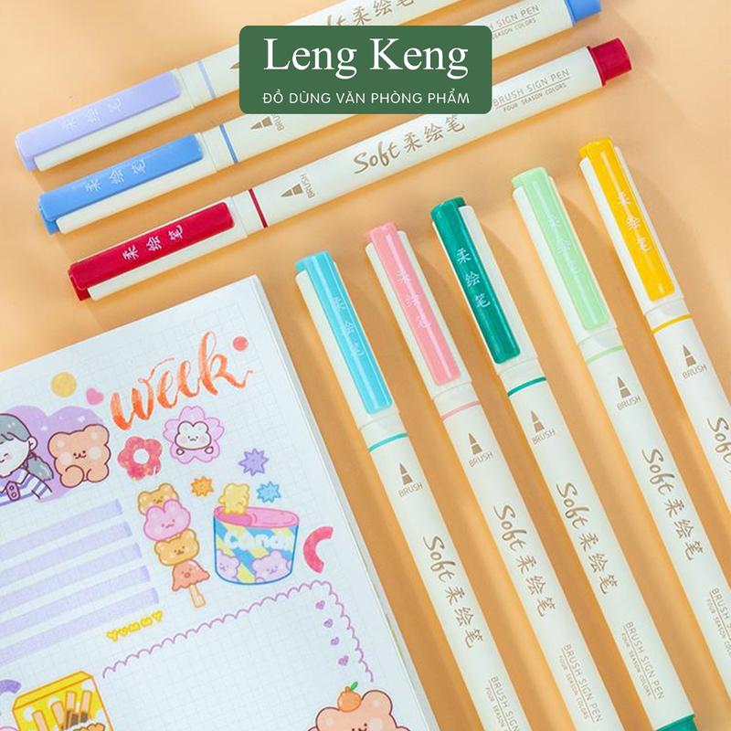 Bút brush viết calligraphy văn phòng phẩm Leng Keng vẽ trang trí sổ vở DIY B24