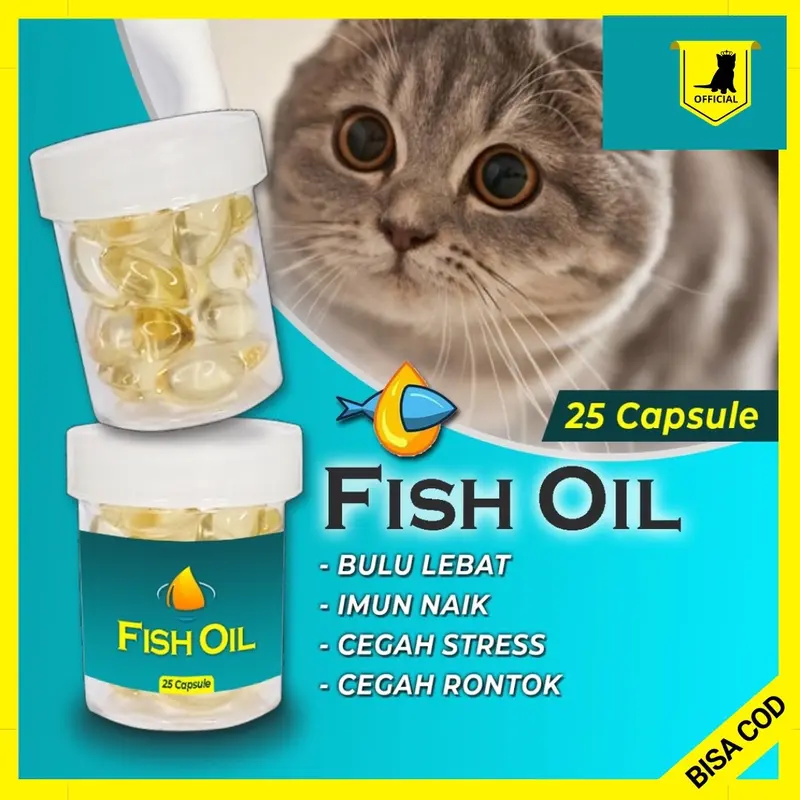 Minyak Ikan untuk Kucing Kelinci Hamster Hewan Fish Oil almon Vit Murah Omega 3 Hewan Menyusui Kitten by AR41 Solutions Babah Cat House Minyak Ikan Kucing Anjing 1