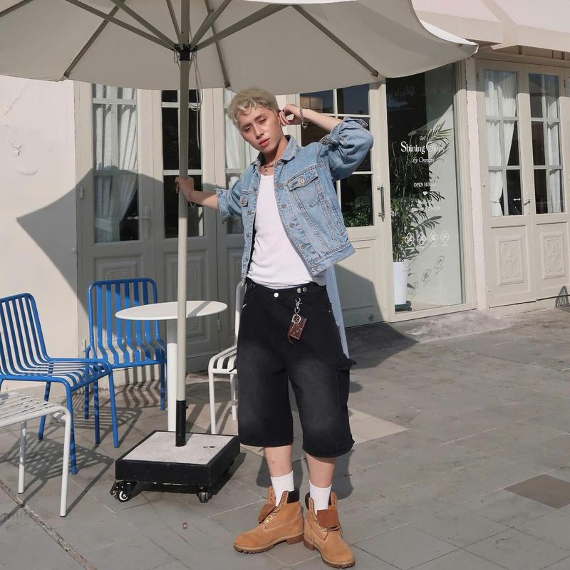 [SJ01] Quần JEAN SHORT LỬNG Cạp Đính Cúc Vải Denim Phong Cách Hàn Quốc Bycamcam 5