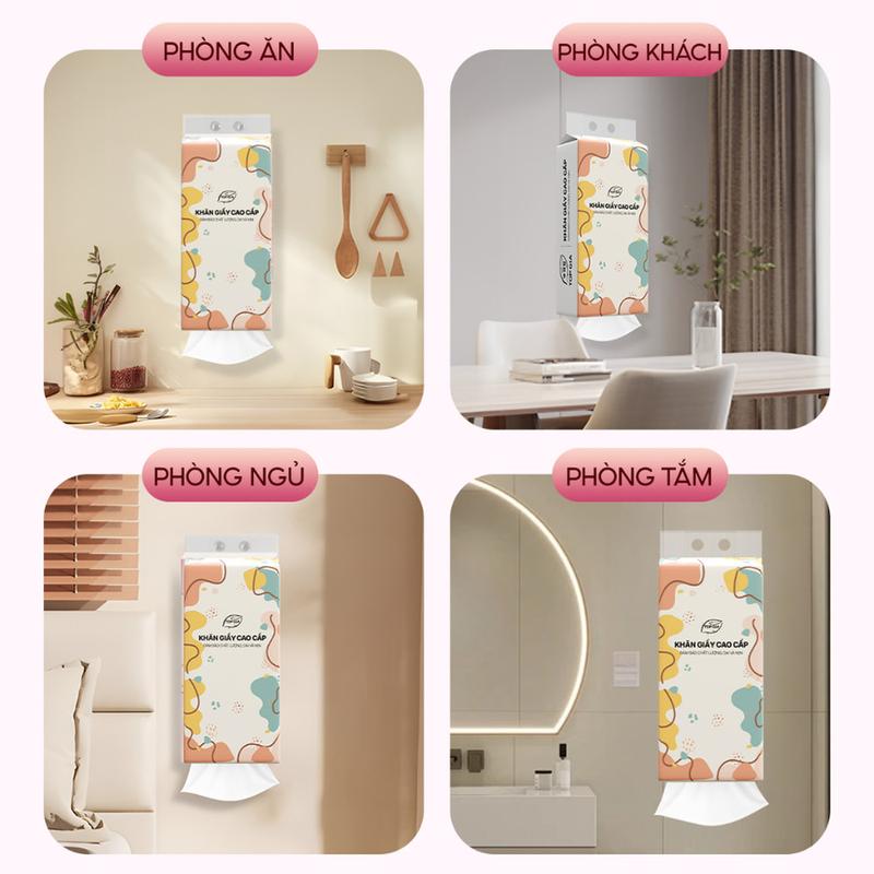 [FLASH SALE THỨ 6 ĐB] Giấy vệ sinh treo tường Top Gia thùng 6 bịch đa sắc làm từ bột gỗ nguyên chất, 1280 tờ 4 lớp dày dặn 4