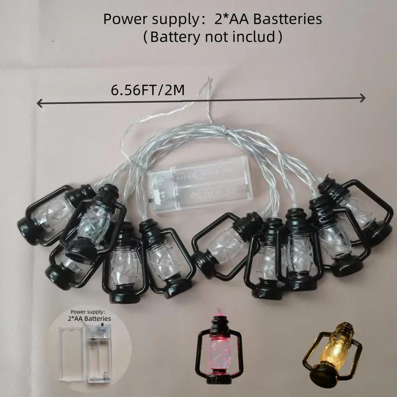 Vintage LED Light String, AA Batteries Required LED Light String, Decorative Light for Indoor & Outdoor, Home Decor 1