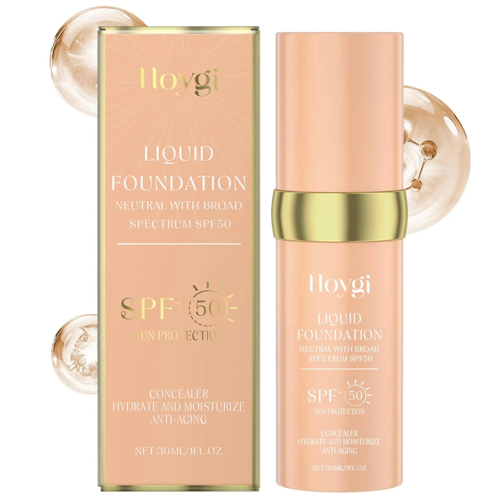 1 Count Warm Concealer Liquid Foundation, Moist, Fresh, Light and Makeup Free, Concealer Moisturizing Foundation Make-up