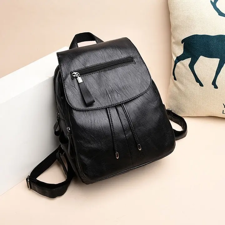BaLo Da PU Thời Trang Hàn Quốc VITAS VT03 Đeo Vai Len Backpack 8