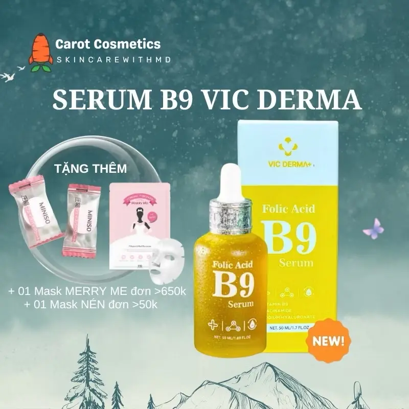 Serum B9 Vic Derma phục hồi, cấp ẩm, chống lão hóa 50ml