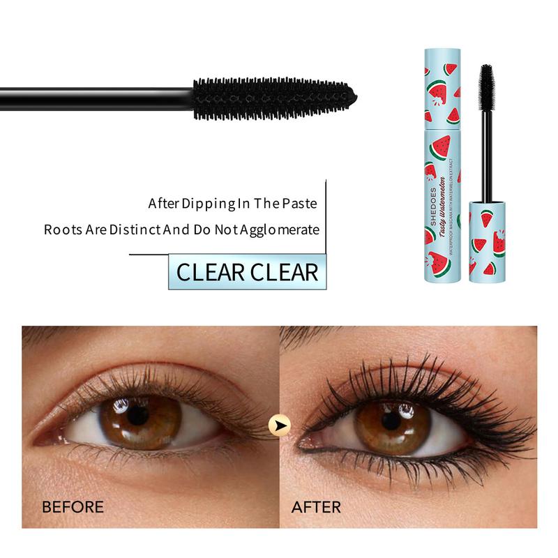 Product Introduction of Shedoes Lengthened Thick and Long Long Lasting Waterproof Non-Dizzy Makeup Not Smudge Quick-Drying Watermelon Mascara 6