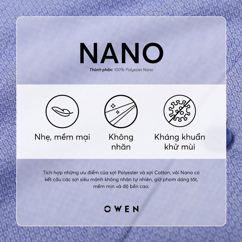 OWEN - Quần tây Nam Slim Fit QS231755 màu Xanh vừa chất liệu Nano   Hoạ tiết Trơn Menswear 4