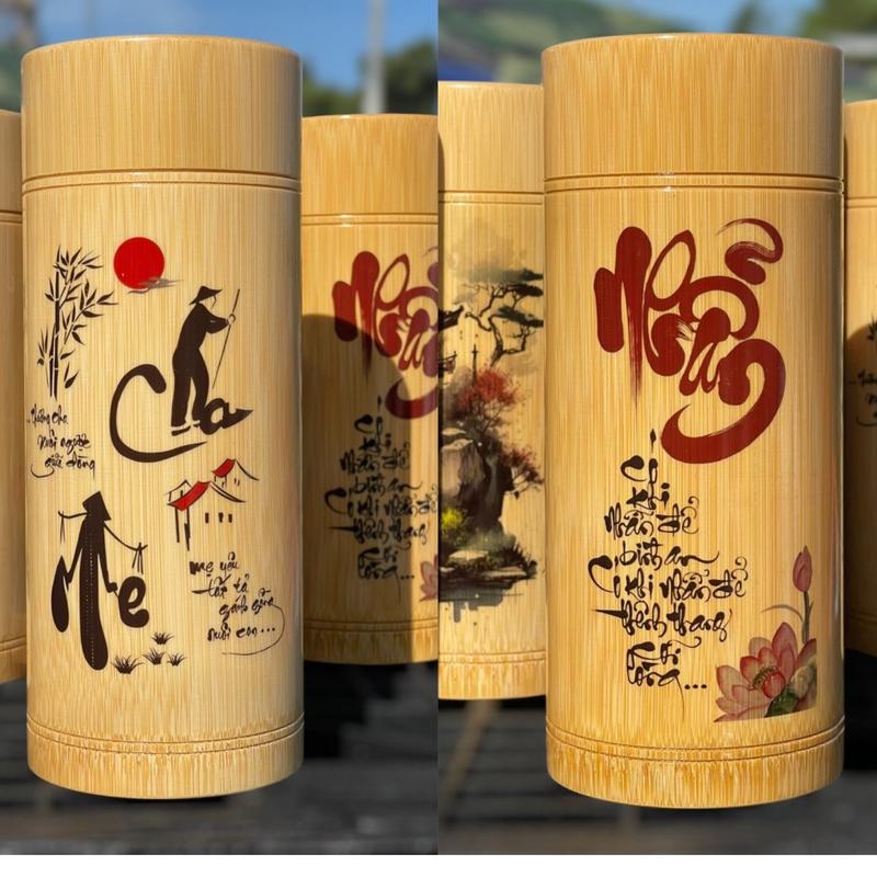Hộp Đựng Trà - Đựng Cà Phê Bằng Tre 50 mẫu In Hình Thư Pháp tết 2025 Đựng Gia Vị Đựng Đồ Khô bình hủ hộp  đựng hộp  đựng gỗ thản đồ gỗ tre Việt đựng cả trà  Quàng A Tũn Trà Thái Nguyên