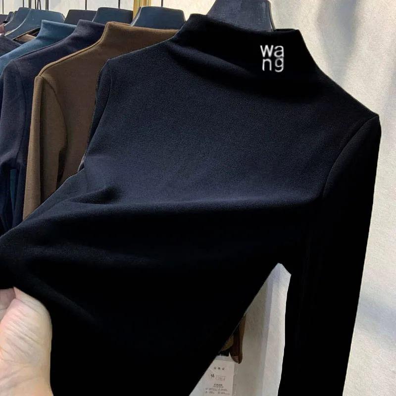 Product Introduction of 2024 Autumn and Winter Dralon Slim Fit Inner Wear Half Turtleneck Thermal Bottoming Shirt New Korean Style Long Sleeve T-shirt Women's Clothing Wholesale 7