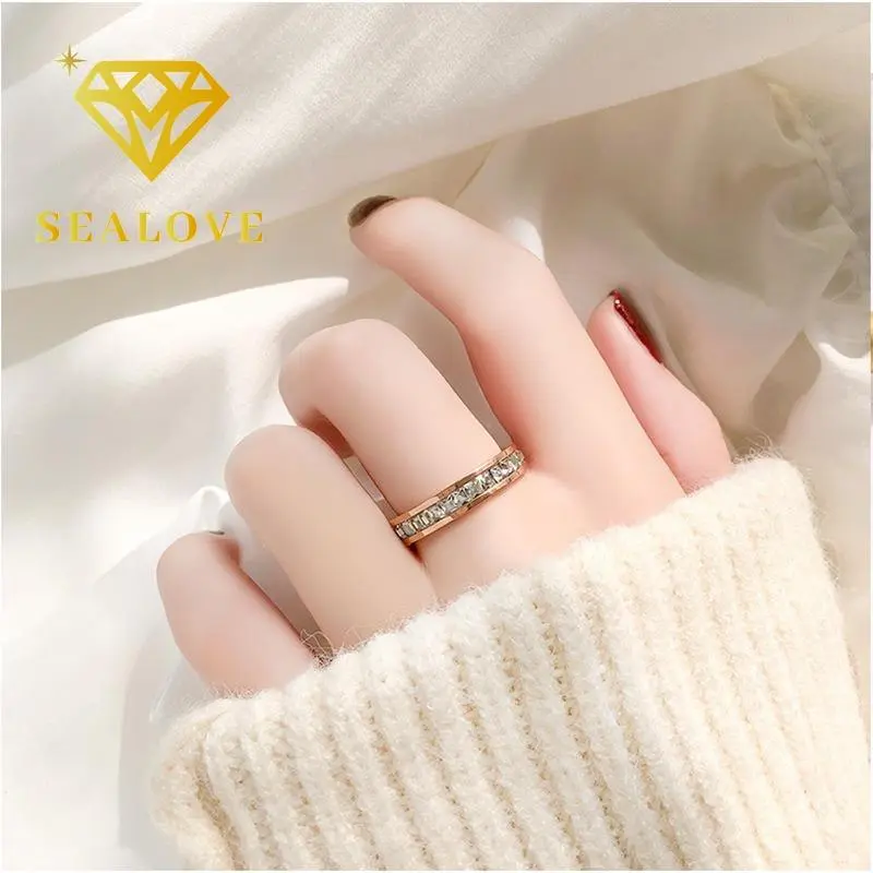 SEALOVE nhẫn kim cương giả nhẫn đẹp nhẫn nữ cho học sinh 2