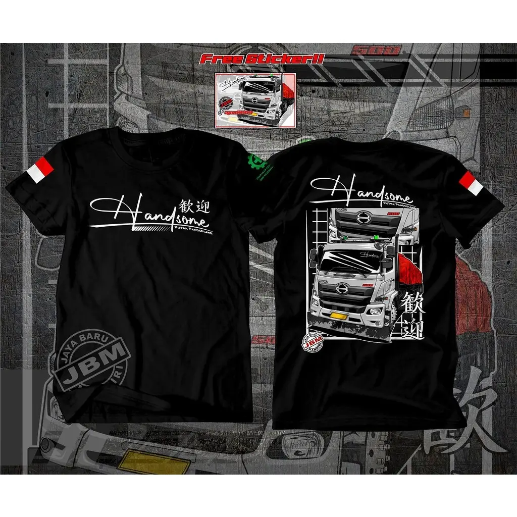 ARTAKAOS- KAOS HANDSOME DRIVER PUTRA TRUCK PANDEGLANG COTTON 24S FREE STICKER RANDOM
