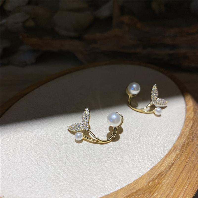 Bông tai nữ thời trang đuôi cá Bluehope giá rẻ mẫu mới nữ tính dễ thương hàn quốc BT28 Khuyên Tai Hoa Tai Voi 8