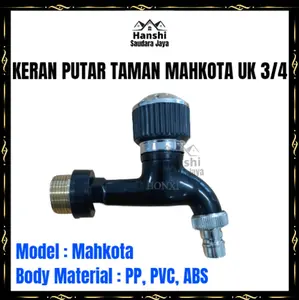 Kran Drat Kuningan Pvc Bagus Model Kristal Putar Model Mahkota / Kran Air Plastik Keran Kamar Mandi Tembok Mahkota 3/4 Inch Honxi Bulat