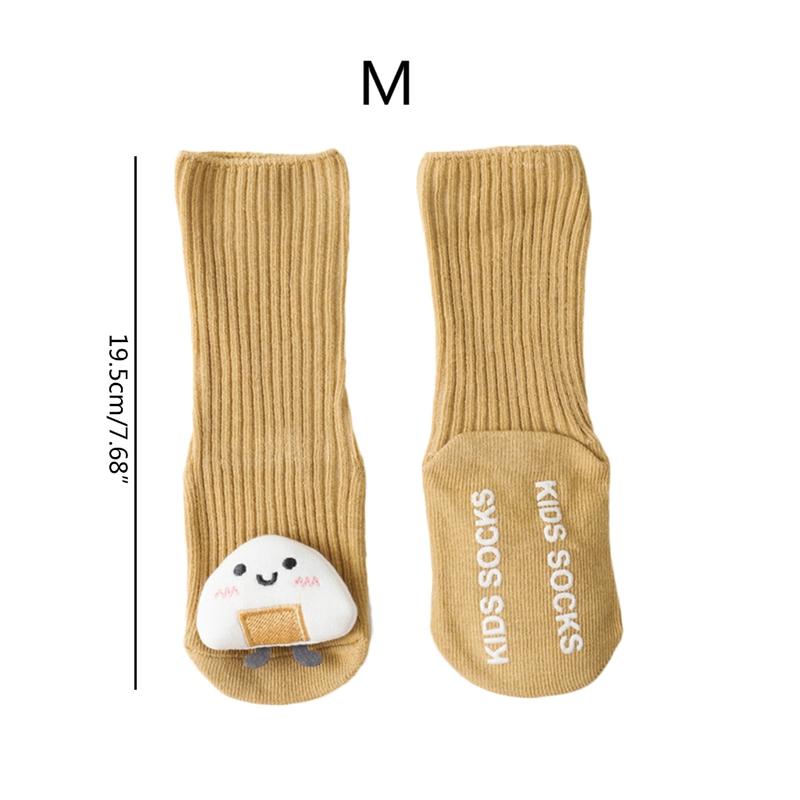 YIG8   1 Pair Cartoon Baby Socks Children Breathable Knee Length Socks Solid Color Non-slip Floor Walking Socks Cotton Stocking 2