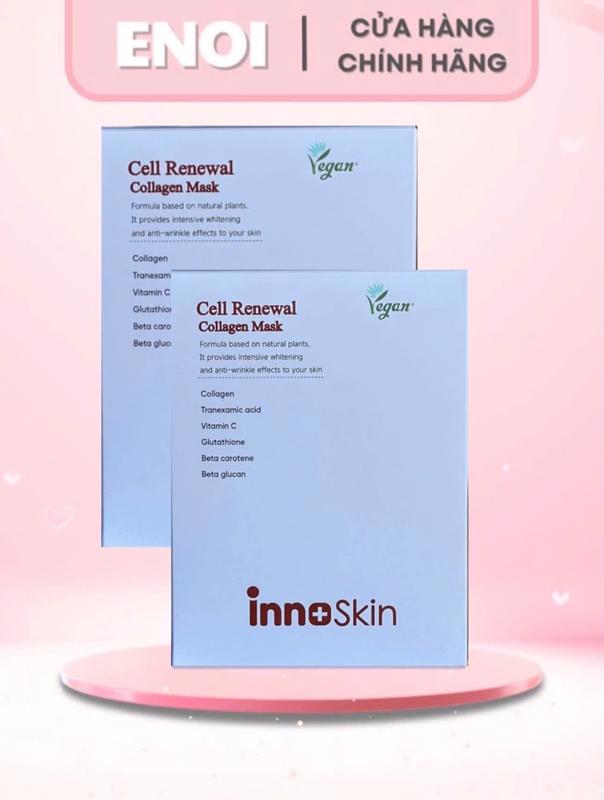 [ Combo 2 hộp lớn - tổng 20 miếng  ]  Mặt nạ Vegan Collagen Mask Innoskin Hàn Quốc