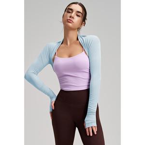 THESISQUEEN Chal de yoga y danza de manga larga, cárdigan de color sólido, cubre-ropa deportiva