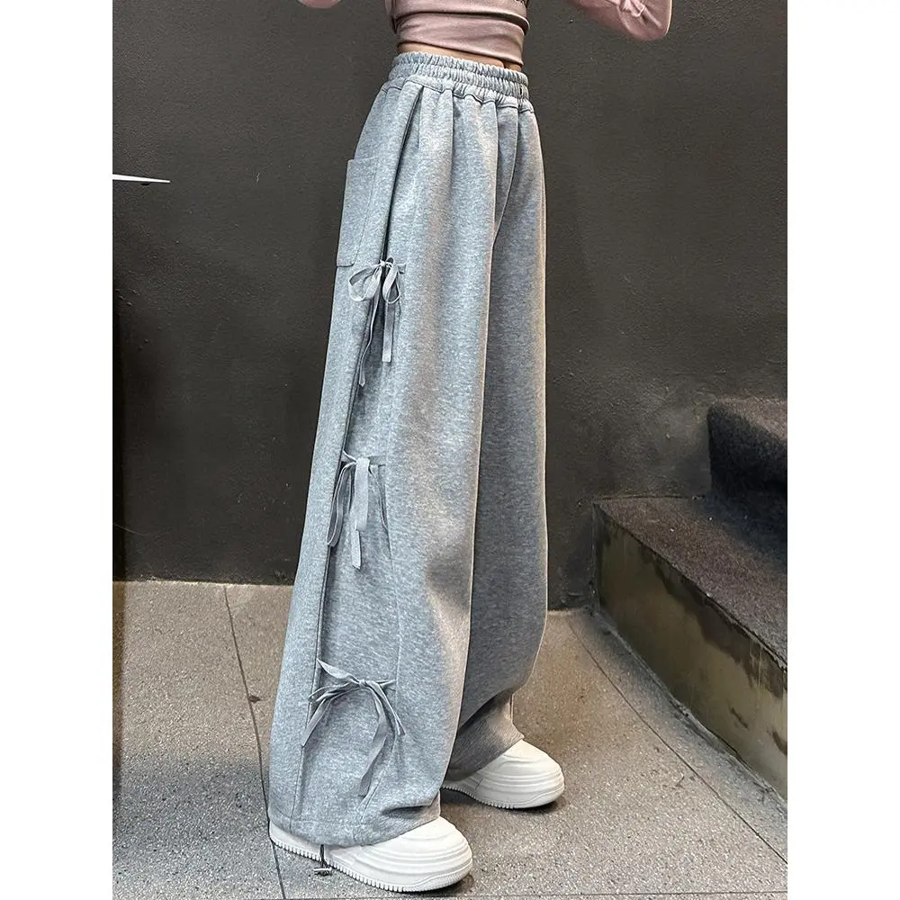 Girls' Pants Spring and Autumn 2025 New Children's Spring Korean Fashion Casual Pants Big Girl Knitted Sweatpants