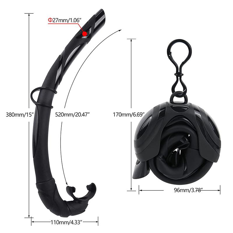 Product Introduction of Profissional Scuba Snorkel Tube Portable Dry Snorkel Wet Scuba Diving Equipment For Pool Swimming Diving Snorkeling Easy-Breath 11
