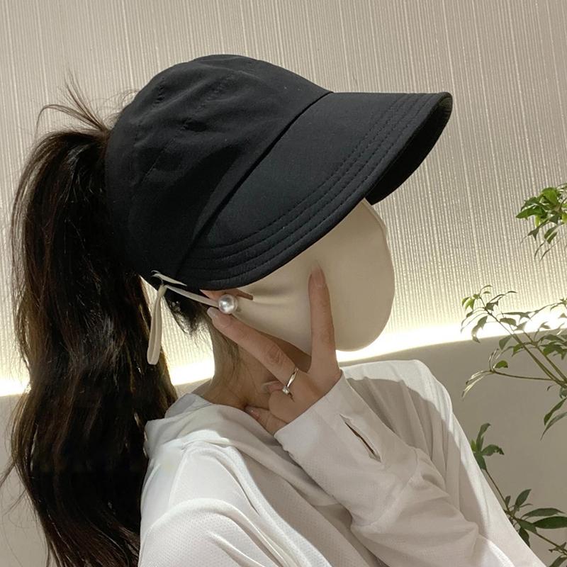 Mũ Chống Nắng Rộng Vành, Phong Cách Mùa Hè, Dành Cho Nữ, Có Thể Gập Lại Và Có Thể Điều Chỉnh, Thích Hợp Cho Các Hoạt Động Ngoài Trời Và Bãi Biển, Mũ Bucket, Có Tấm Che Chống Tia Cực Tím, Thích Hợp Cho Kiểu Tóc Đuôi Ngựa Ngư Dân, Mũ Chống Nắng 4