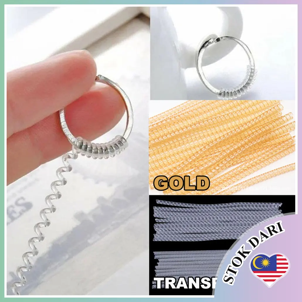 【PROMOSI】Pelaras Pengetat Cincin Invisible Gold Ring Size Adjuster Ring Adjustable Resizing Fitter - Panjang 10cm Jewelry Rings