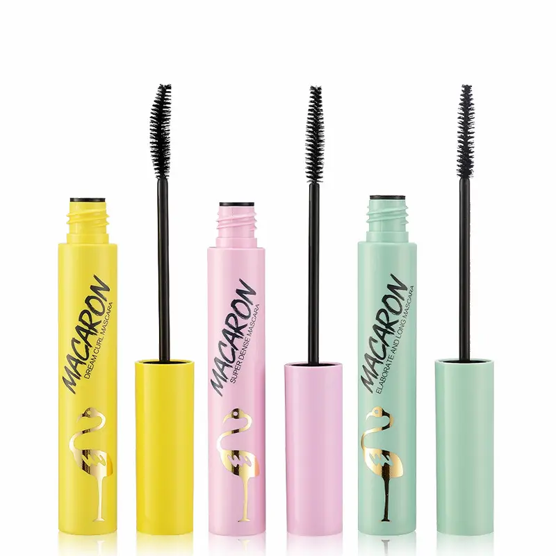 Flamingo Macaron Pinpoint Mascara Female Long Curling Thick Waterproof Not Smudge Makeup Cosmetic