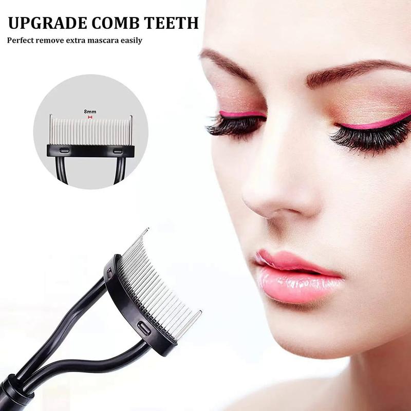 Product Introduction of Eyelash Separator Metal Teeth Straight Eyelash Curler Beauty Makeup Stainless Eyelash Brush Comb Mascara Curl Makeup Tool Cosmetic Color Handle 9