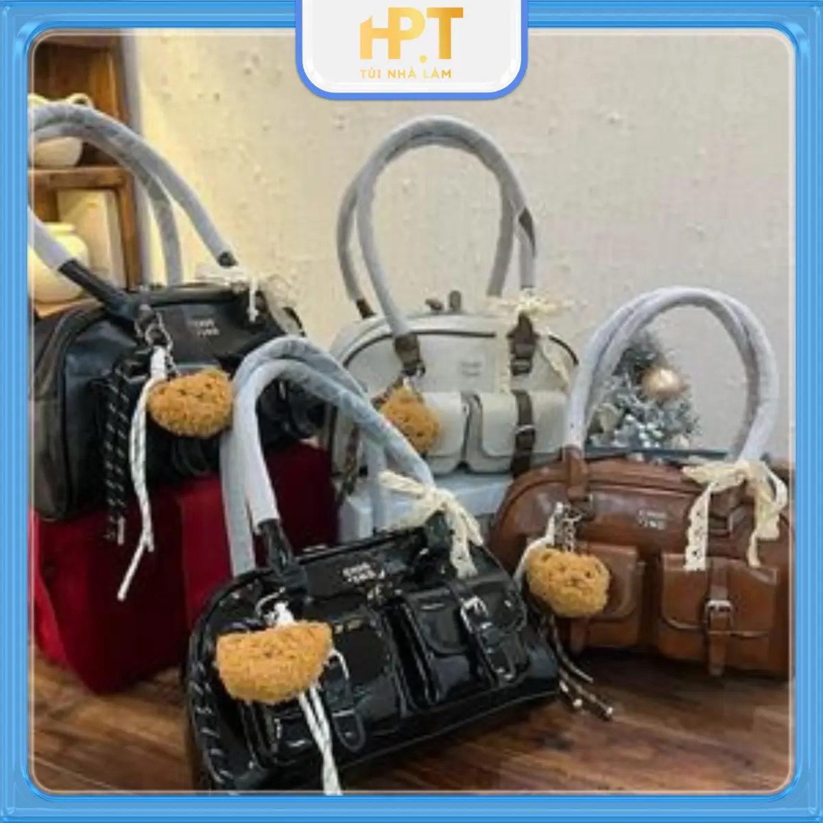 Túi chio đeo vai dễ thương thiết kế sang chảnh tặng kèm gấu và dây nơ Bag Nữ