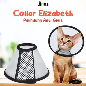 Kerah Penutupa Pindung Kucing Anjing Dapat Disesuaikan Penutup Perawatan anti-menjilat cincin Persediaan Hewan Peliharaan