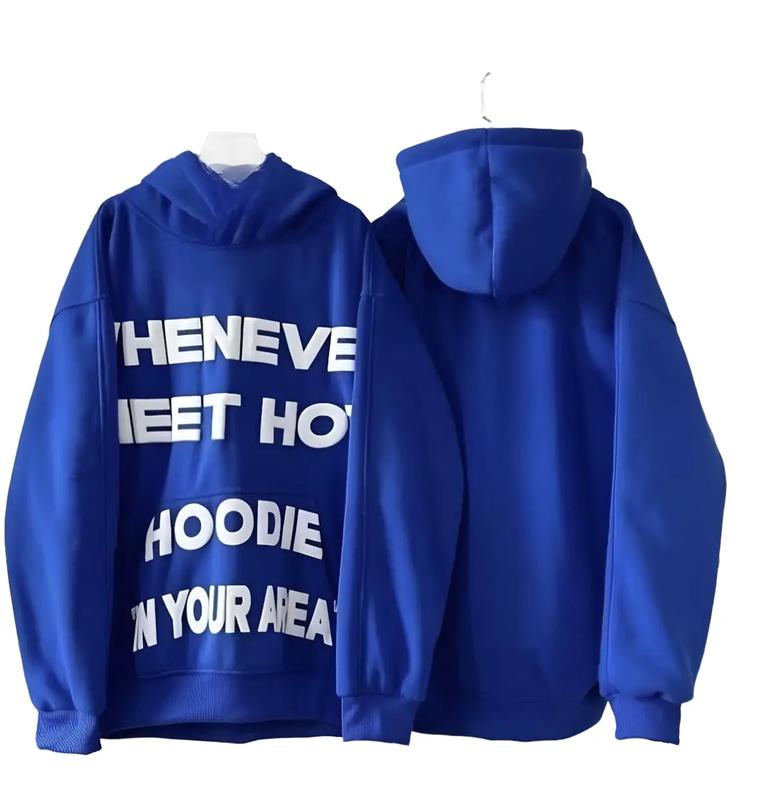 Áo khoác hoodie WHENEVER nỉ dày dặn phối màu IN DẬP NỔI unisex ,Áo khoác nỉ chui nam nữ Menswear Nhung Xanh Người Nhật Zipper