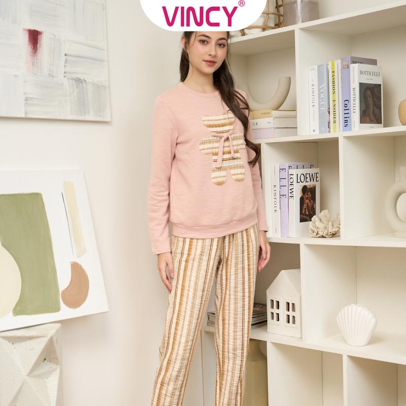 Bộ Quần Áo Thun Dài Nữ Vincyhomewear BTD020W31
