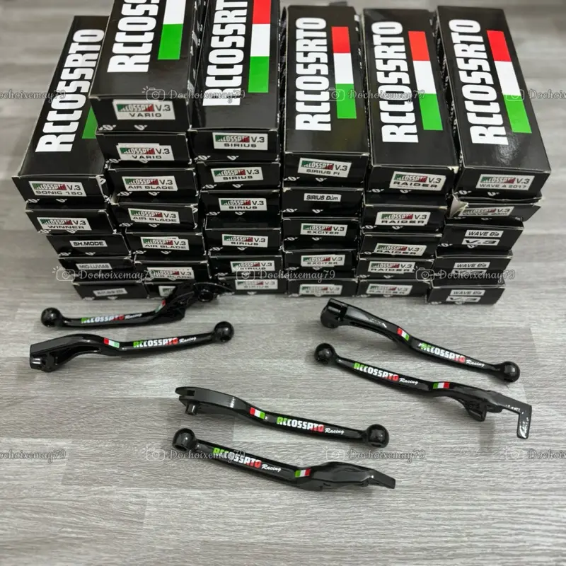 Tay thắng đen mod Accossato V3 gắn Vario, Exciter, Winner, AB Vision, Sonic, SH, Mio Luvias, Wave Dream Sirius, SH Mode 2