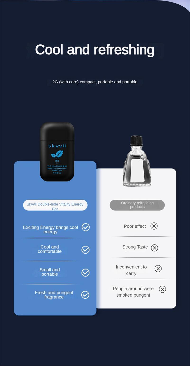 Product Introduction of 4Pcs Skyvii Double-hole Refreshing Awakening Stick Nasal Inhaler Type Cool for Sleepy In Class Driving Nose Anti-Sleepy Artifact 5Pcs/Set 29