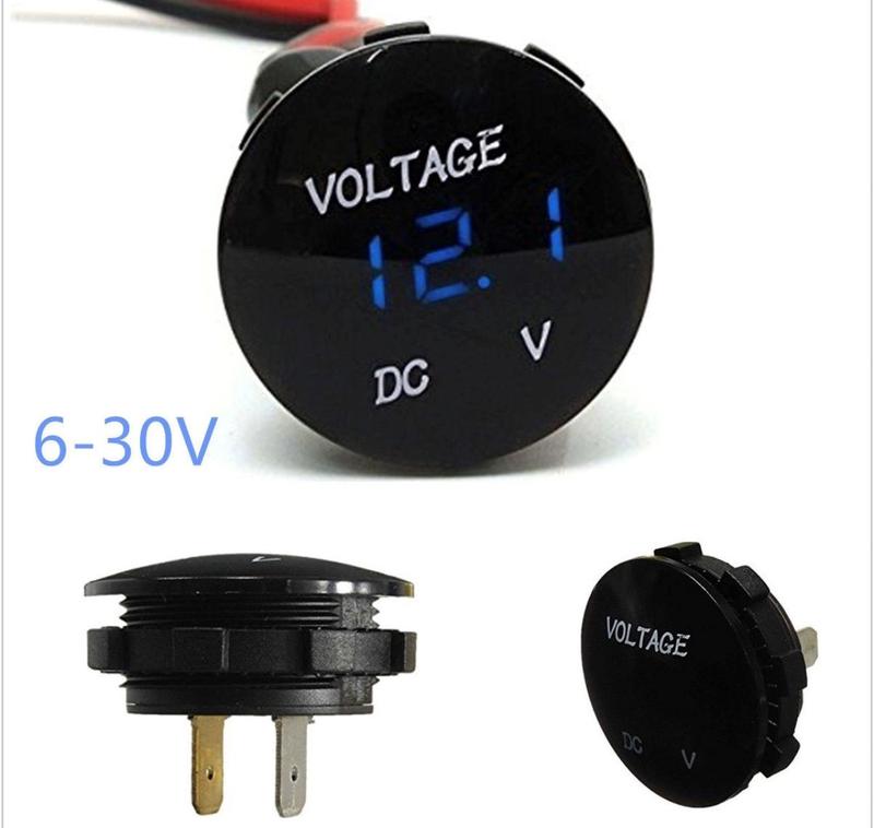 Đồng hồ Led đo Volt ắc quy ô tô và xe máy 12v DC - Volt meter hình tròn 4