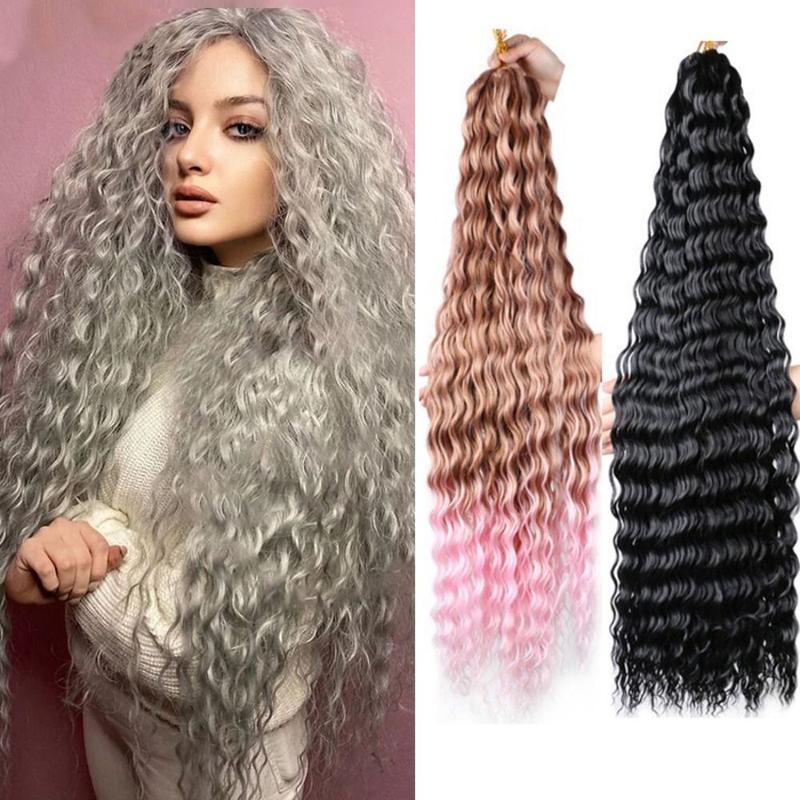 DIY Freetress Deep Twist Crochet Hair Ombre Afro Curls Synthetic Crochet Hair Long Curly Crochet Braiding Hair Extensions African 0