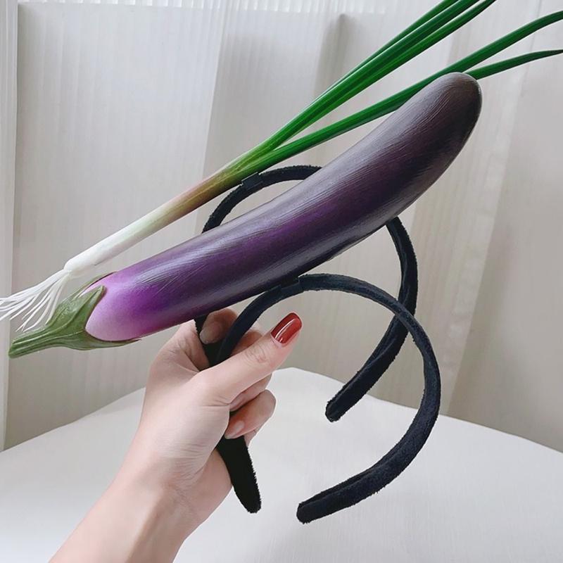 Băng Đô Trái Cây Nhồi Bông Thiết Kế Hoạt Hình Dễ Thương, Băng Đô Rửa Mặt Vui Nhộn Băng Đô Cà Rốt, Thích Hợp Cho Trang Phục Dự Tiệc, Vòng Cài Tóc Rau Củ 4
