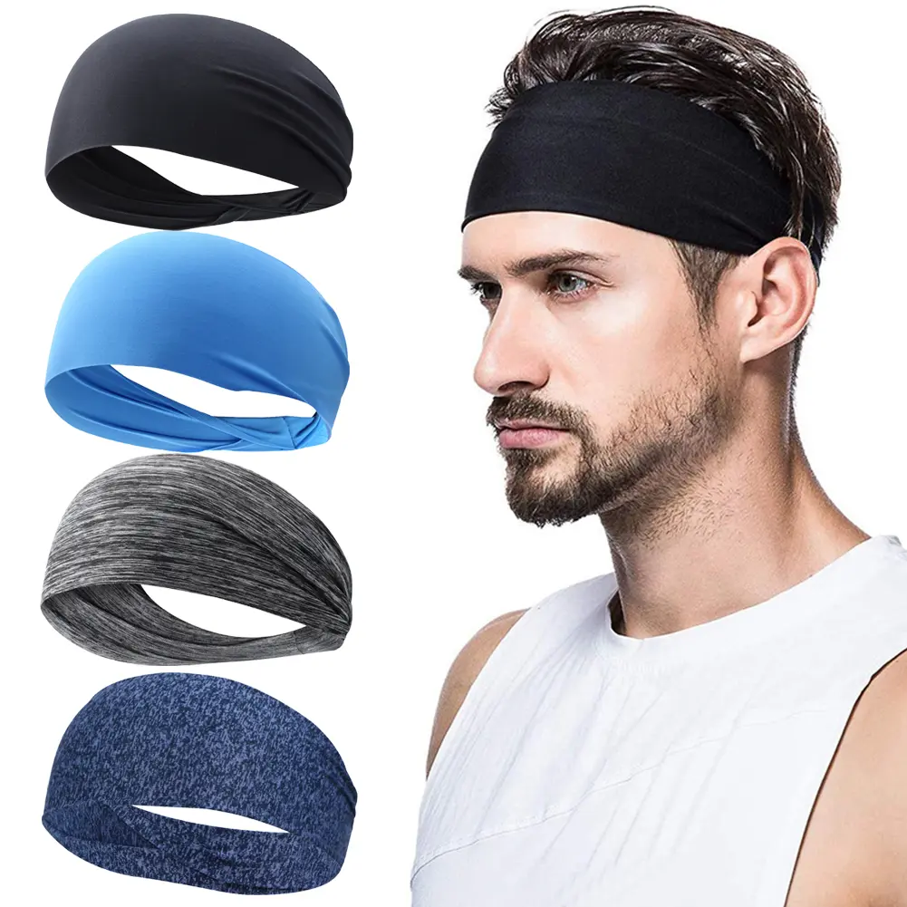 Elastic Headband Anti-slip Running Head Band Breathable Head Scarf for Men Women